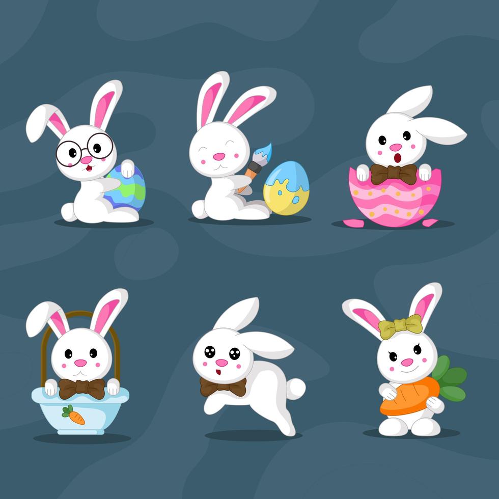 Easter Bunny Character Set vector