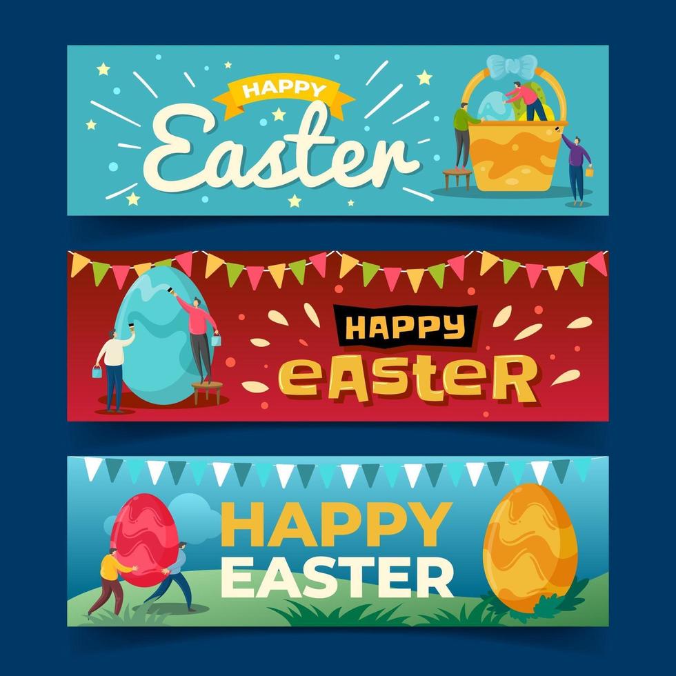 pancartas de la fiesta de pascua vector