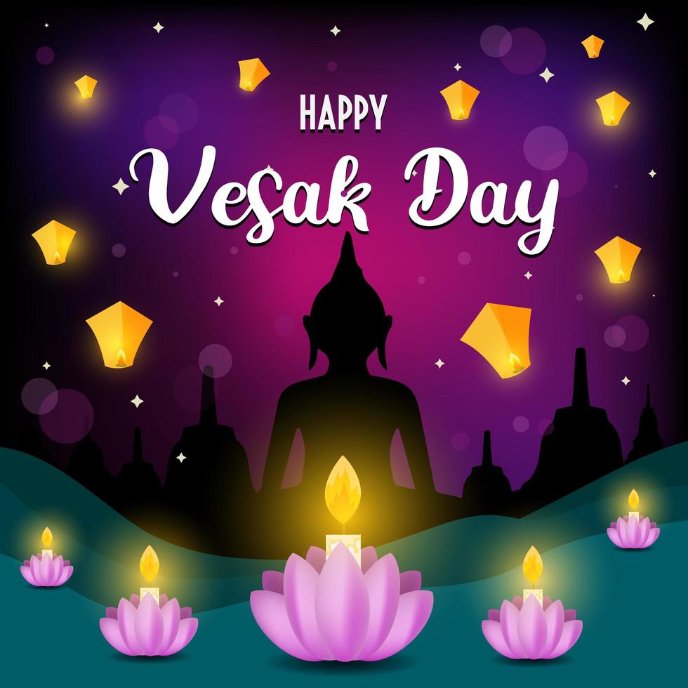 feliz día de vesak ilustración vector