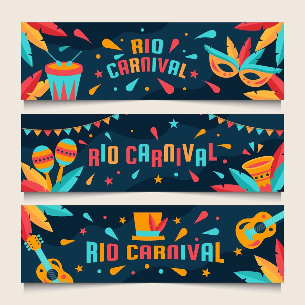 bandera colorida del carnaval de río vector