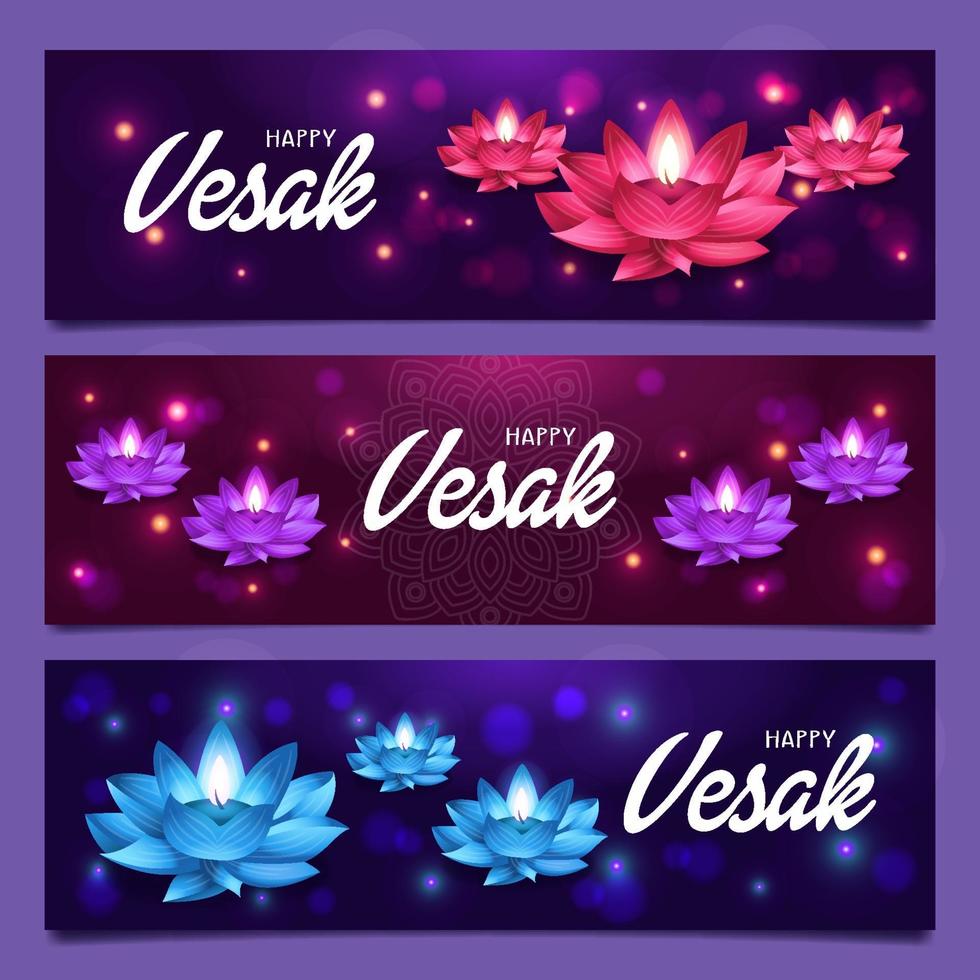 Sparkling Lotuses on Vesak Day vector