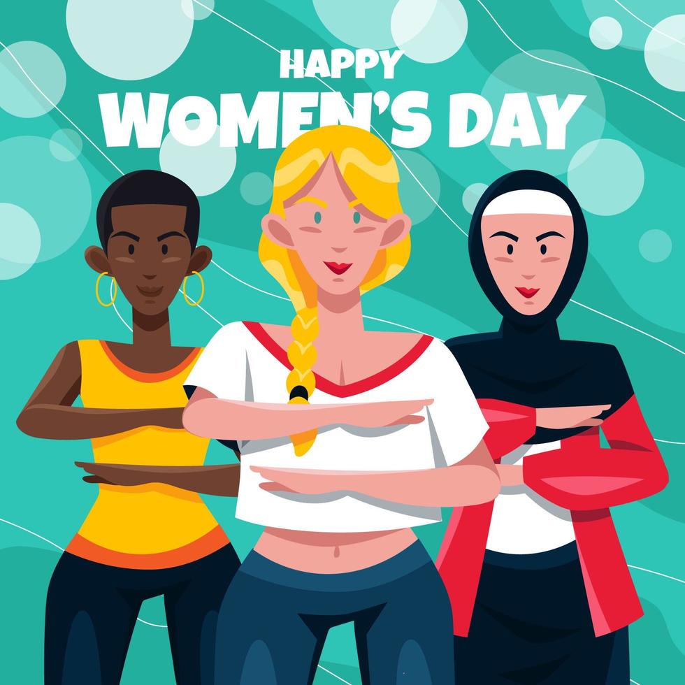 Group of Women Making Equality Arm Gesture vector