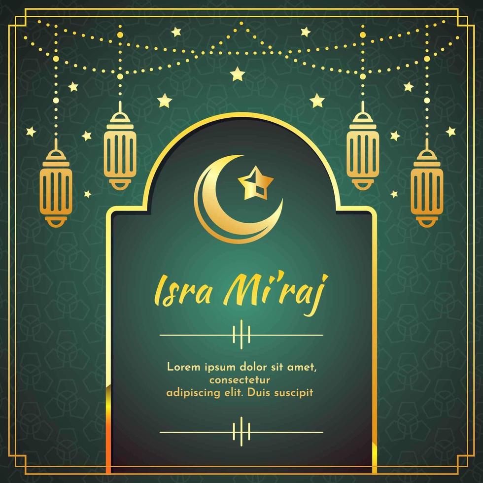 Golden Isra mi'raj concept vector