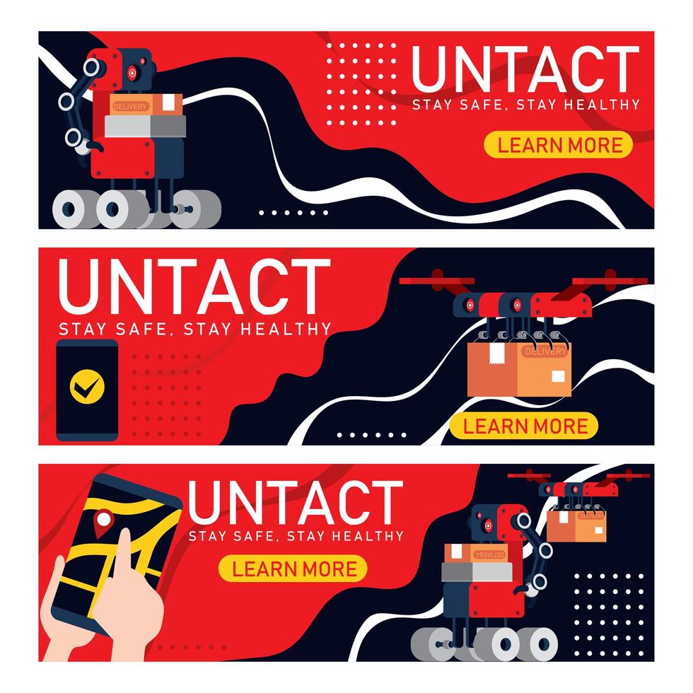 concepto de banner untact vector