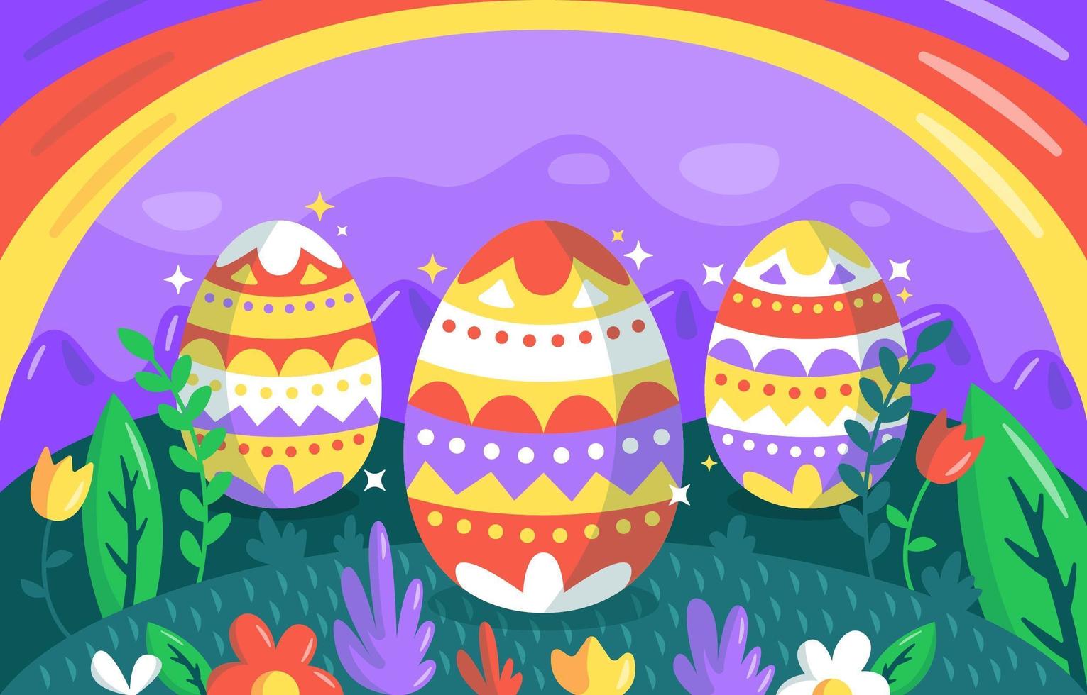 Easter Eggs Background vector