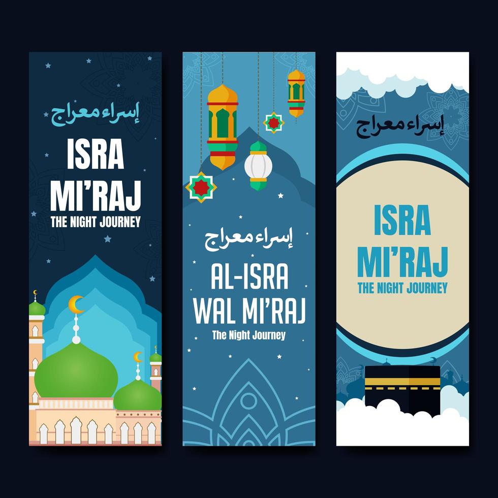 Isra Mi'raj Banner Collection vector