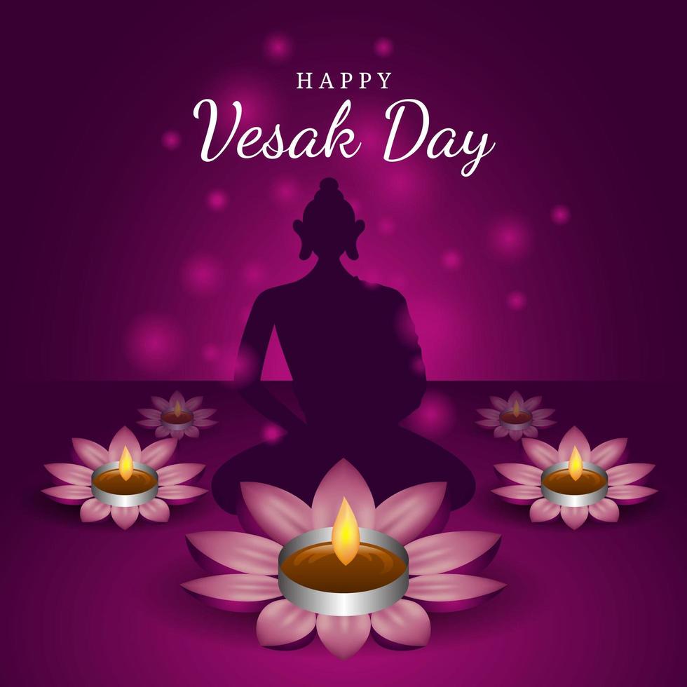 Vesak Day with Purple Background vector