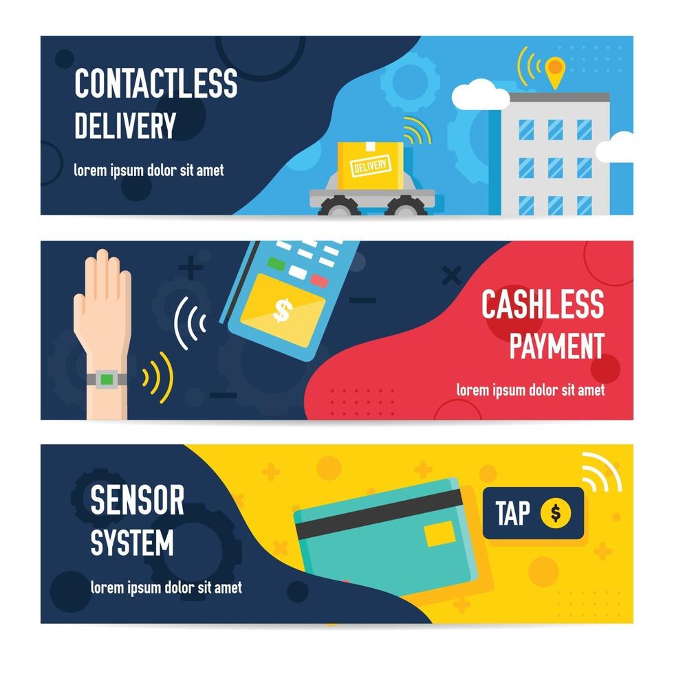 Contactless Technology Banner Set vector