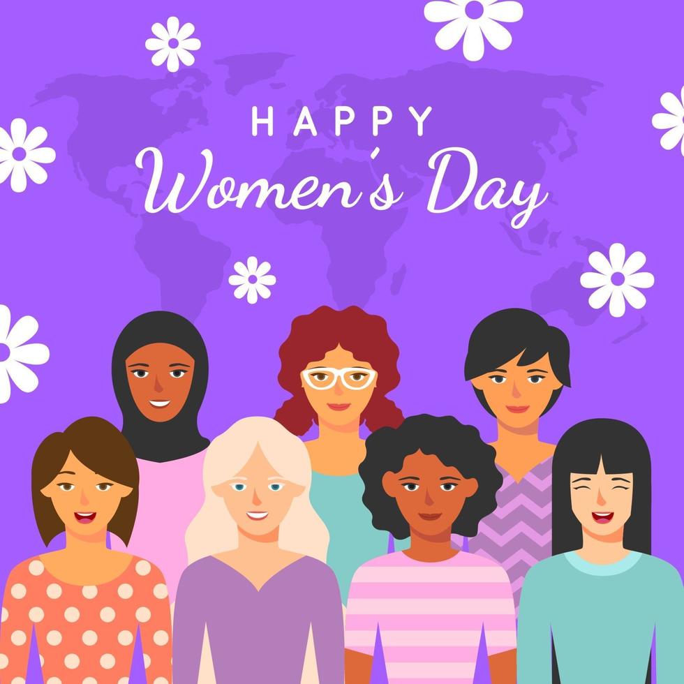 Women's Day in Flat Design Style vector