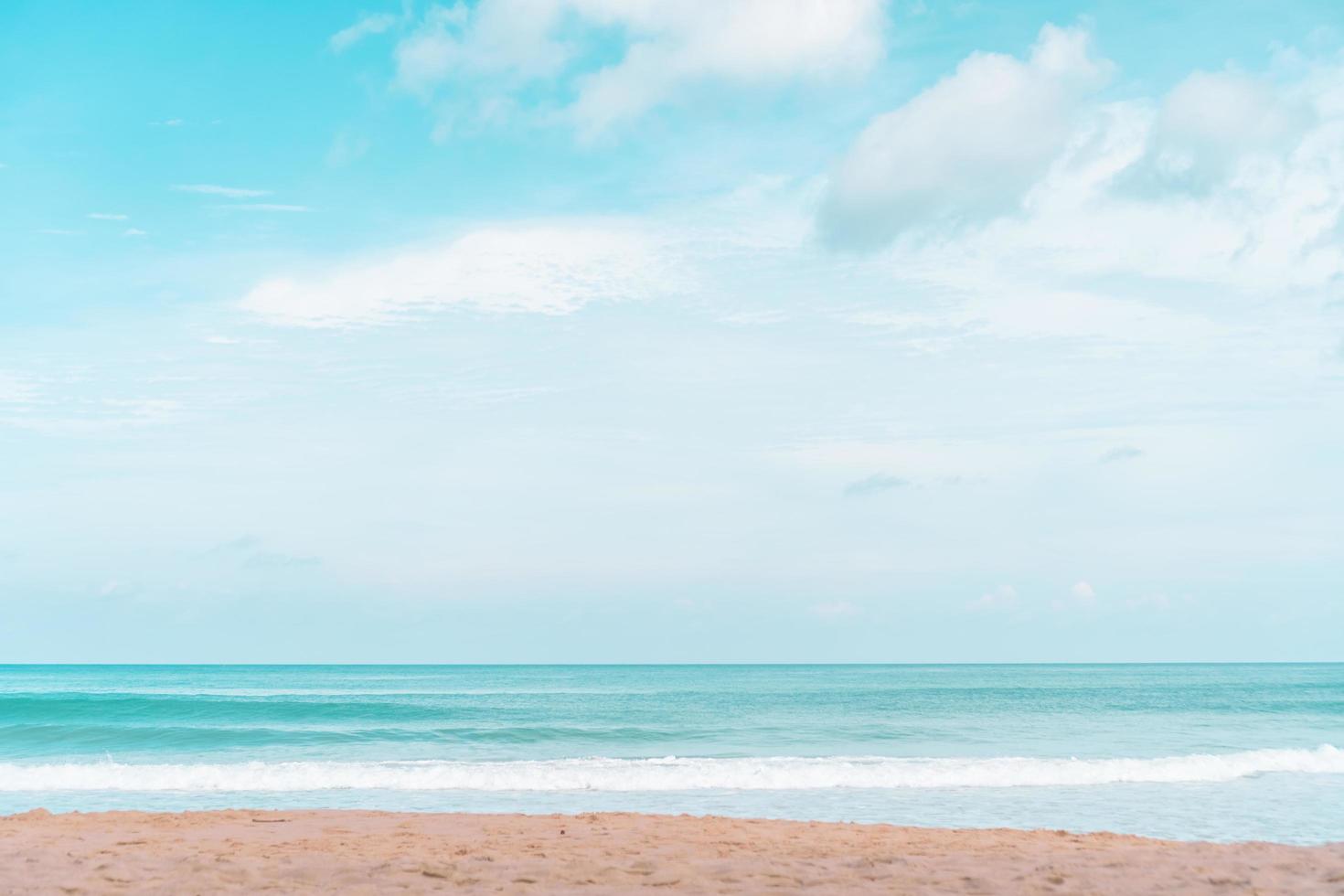 Tropical beach and white sand in summer background photo