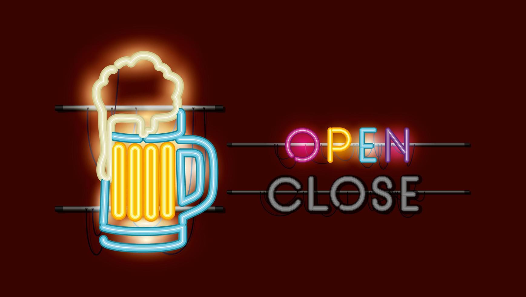 beer jar neon light vector