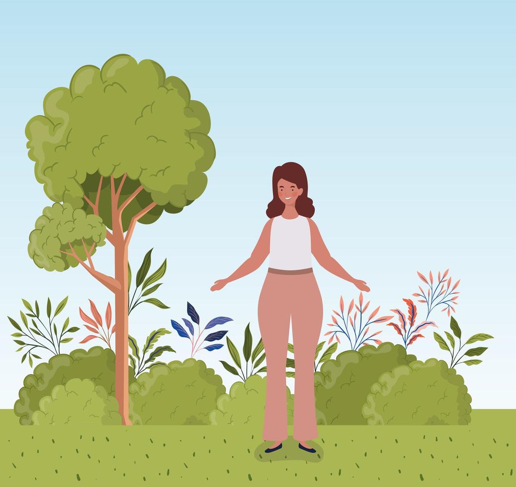 young woman outdoors vector