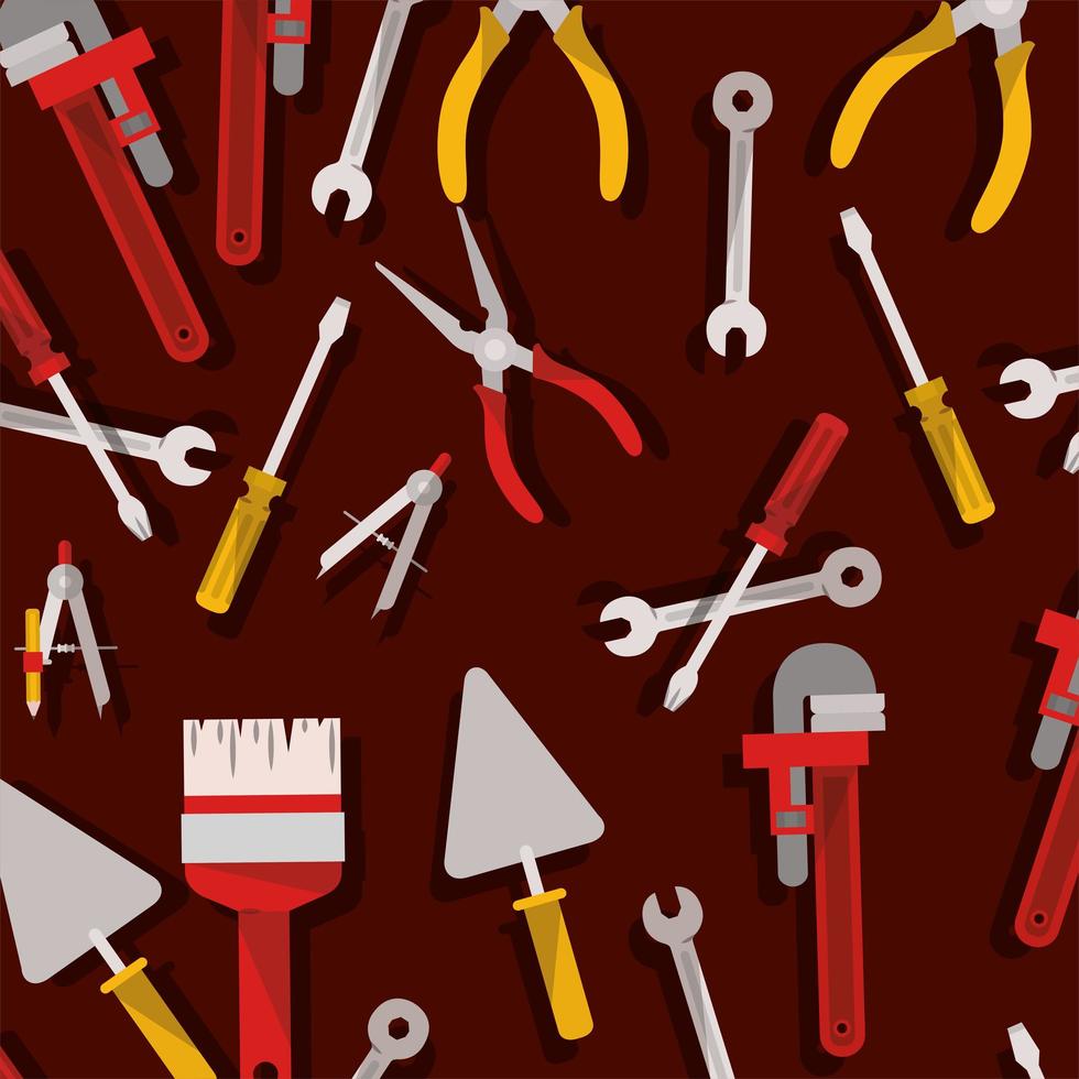 set of tools construction pattern vector