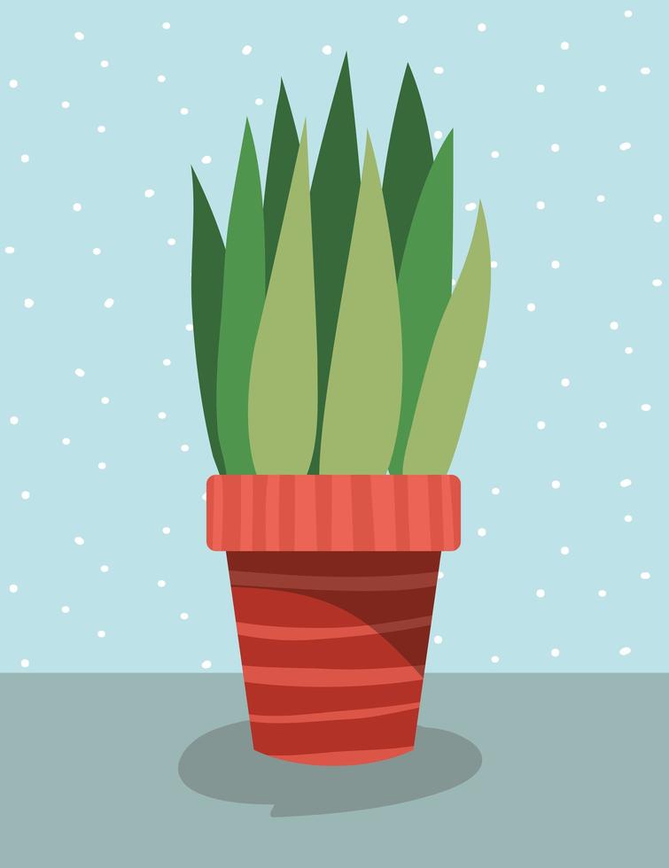 beautiful houseplant in pot vector