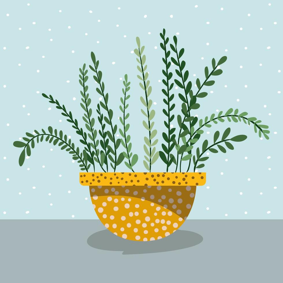 beautiful houseplant in pot vector