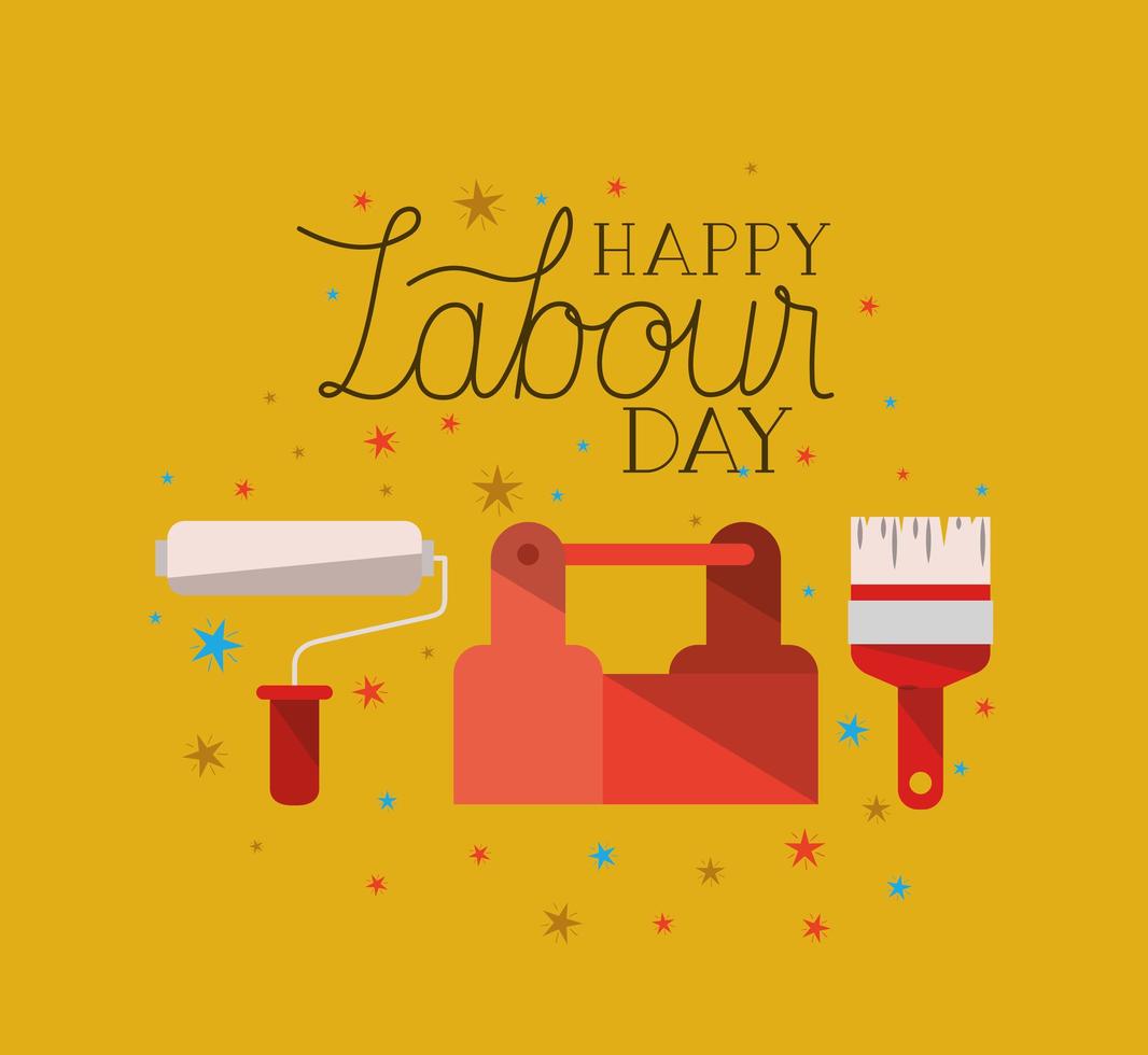 labour day celebration with tool box vector