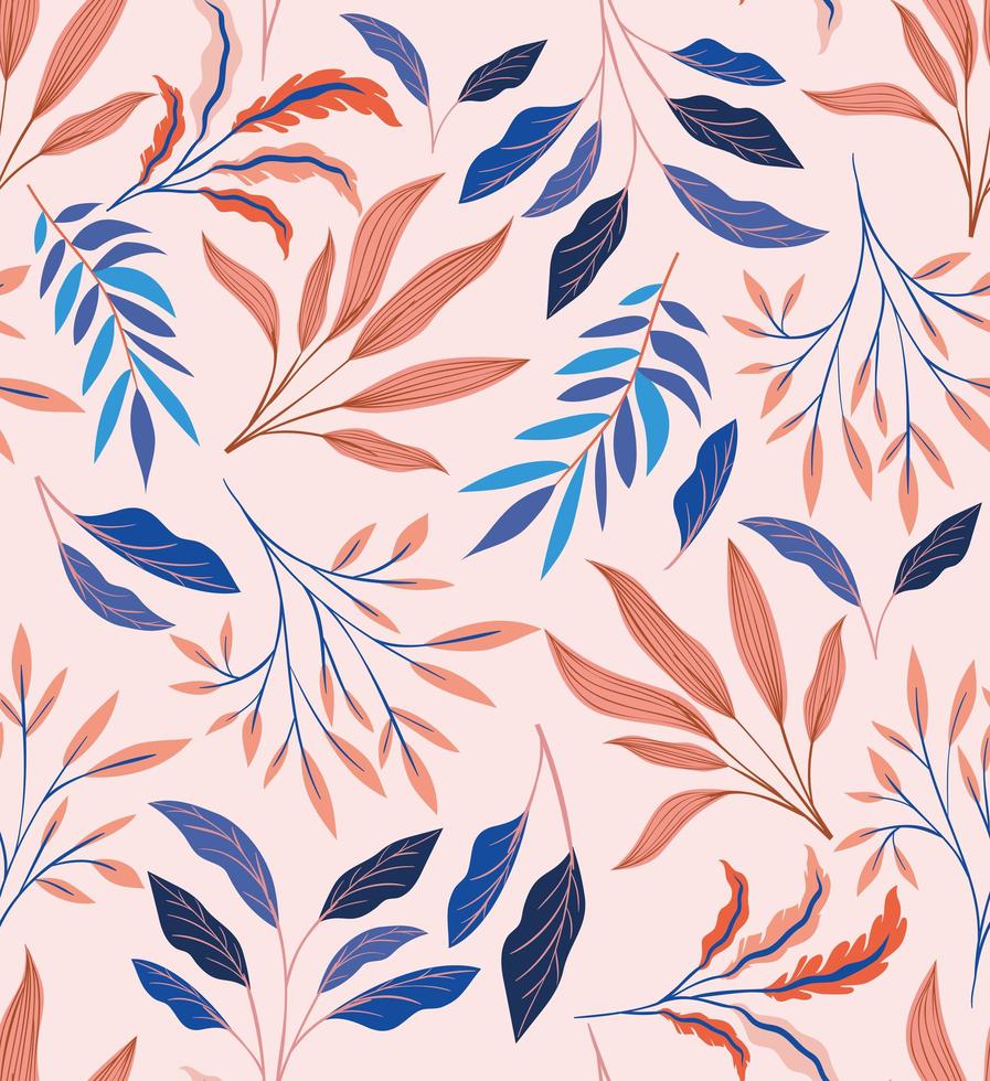 colorful foliage seamless pattern background vector