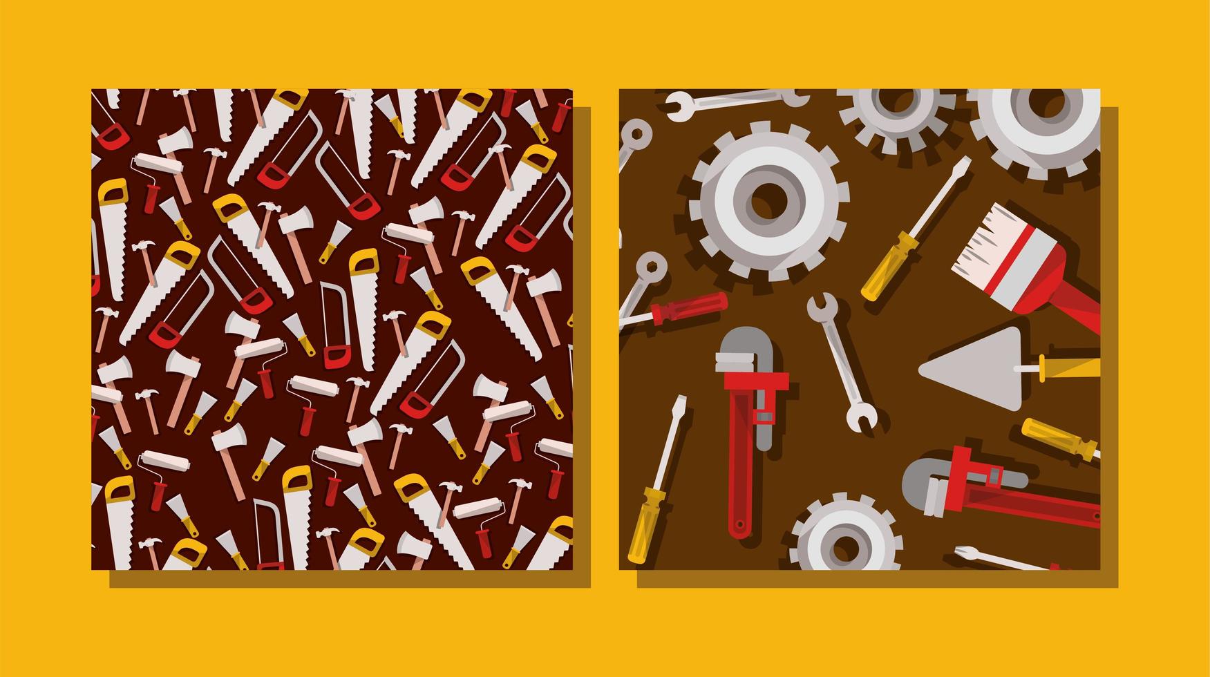set of tools construction pattern vector