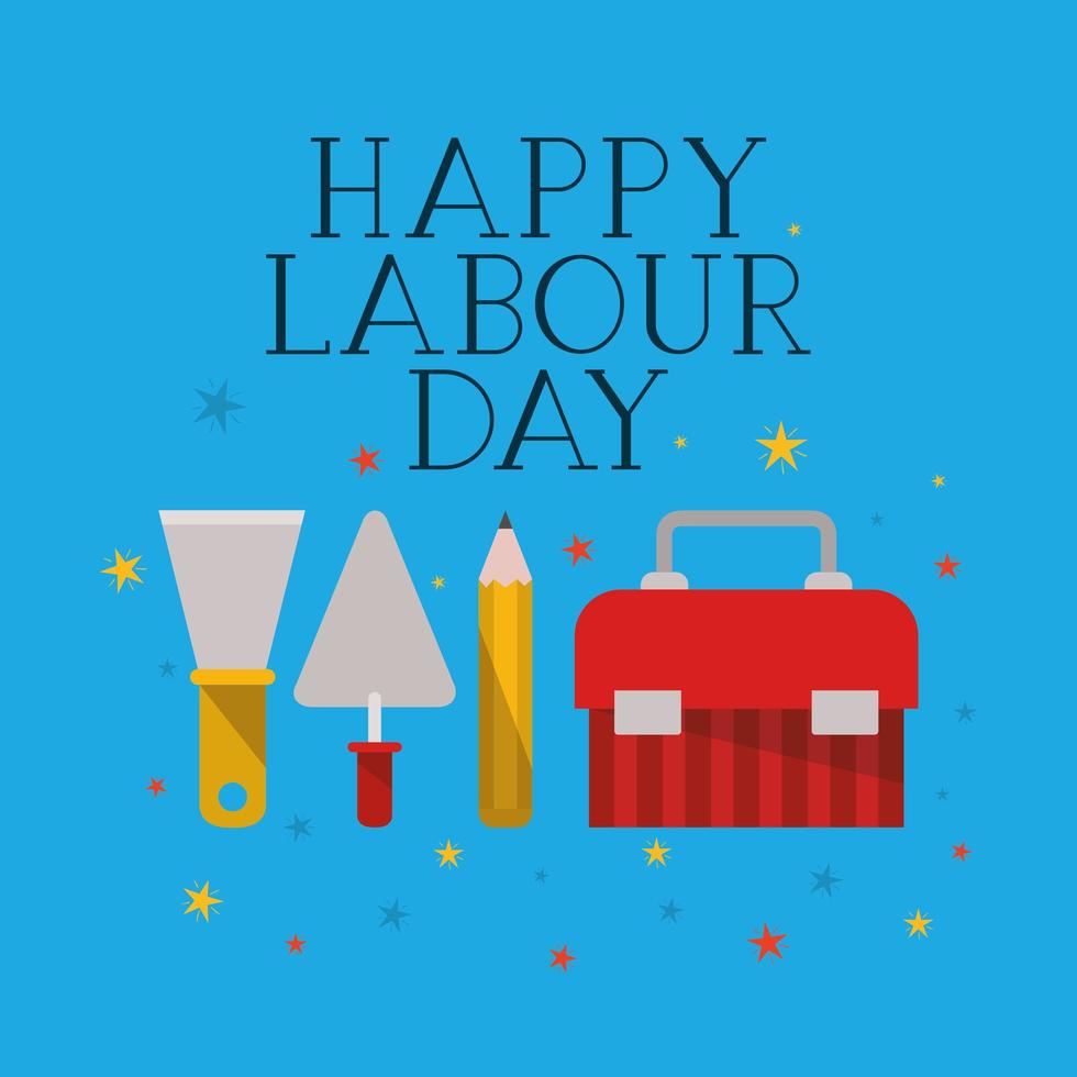 labour day celebration with tool box vector