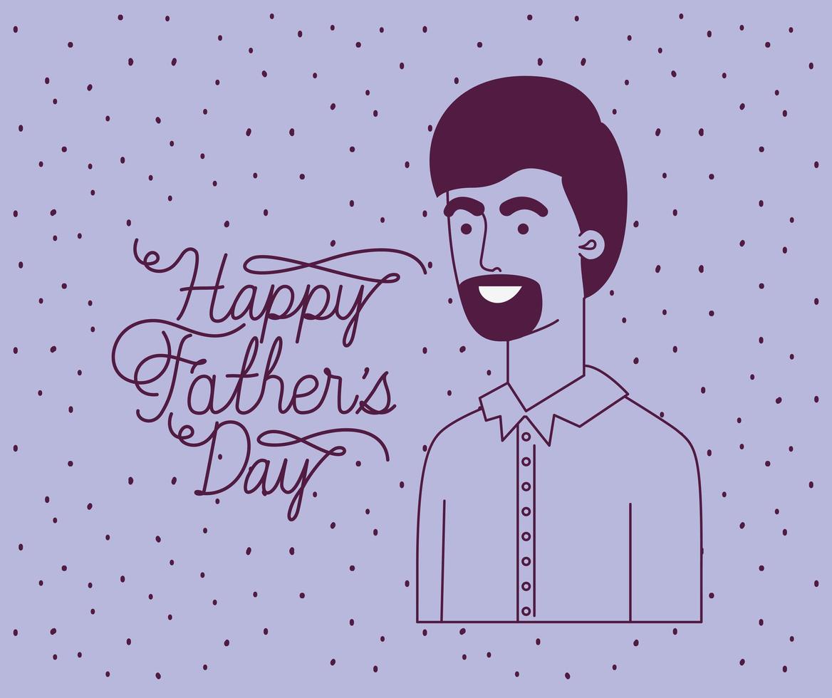 happy fathers day card with dad character vector