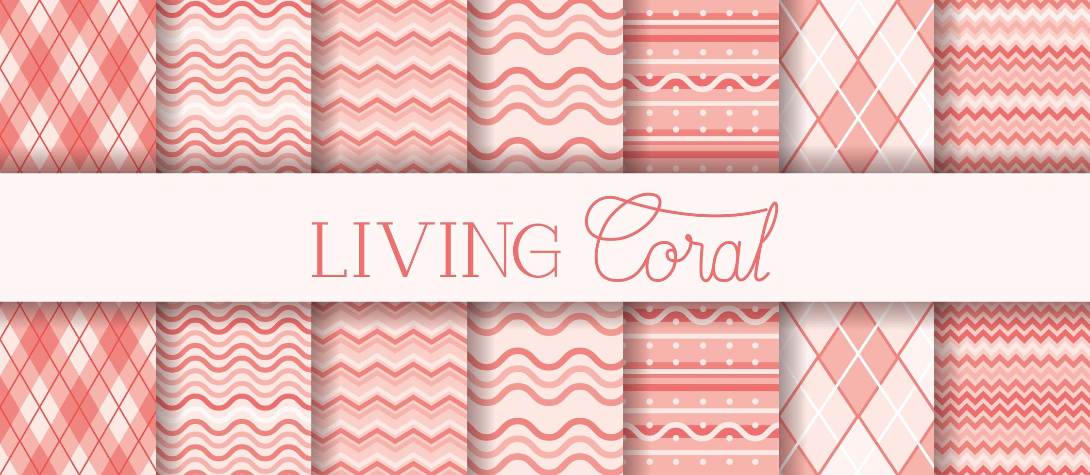 set of coral textures patterns vector