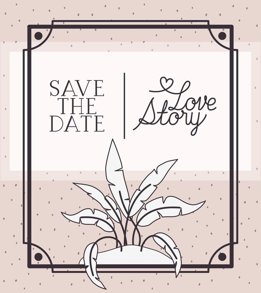 love card with algae marine plants scene vector