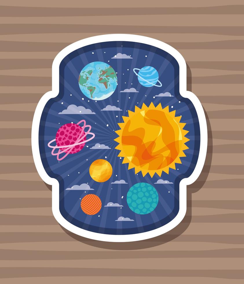 Planets label design vector illustration