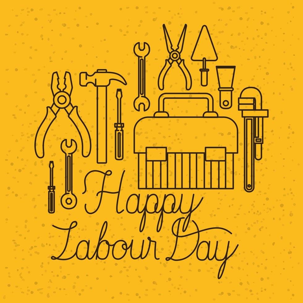 labour day celebration with tool box vector