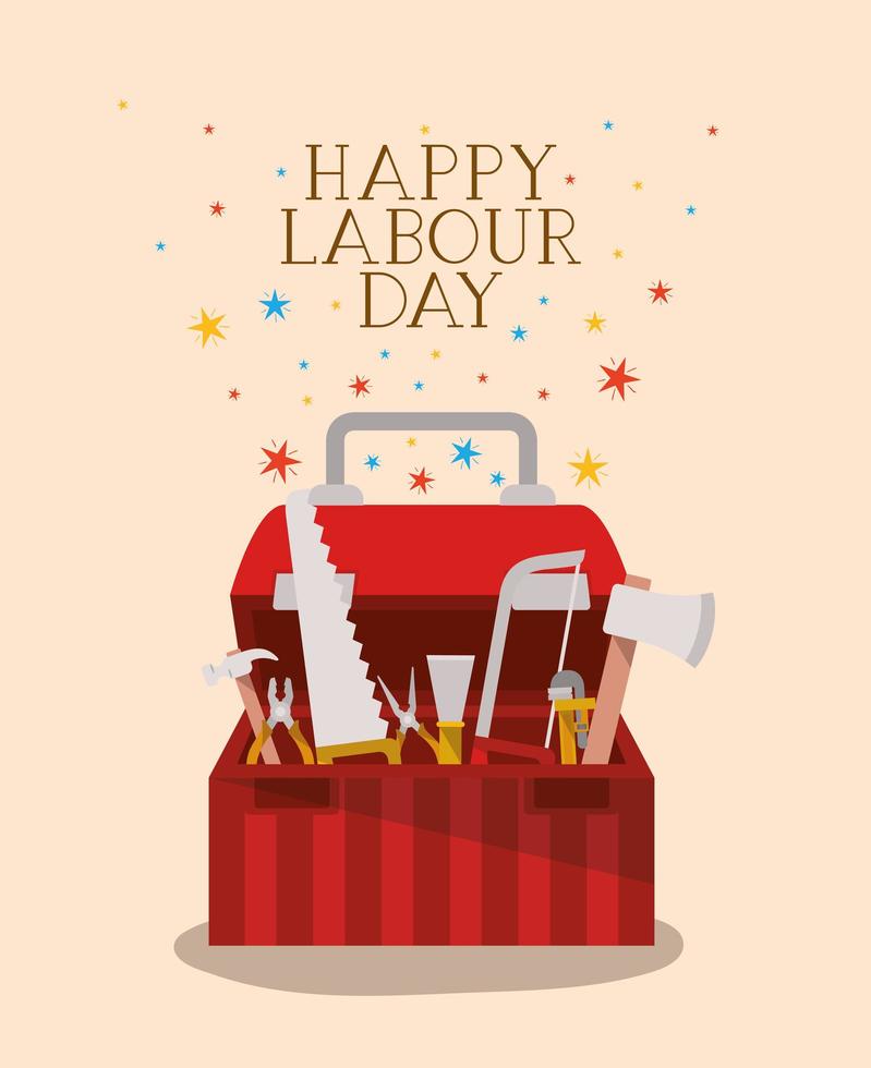 labour day celebration with tool box vector