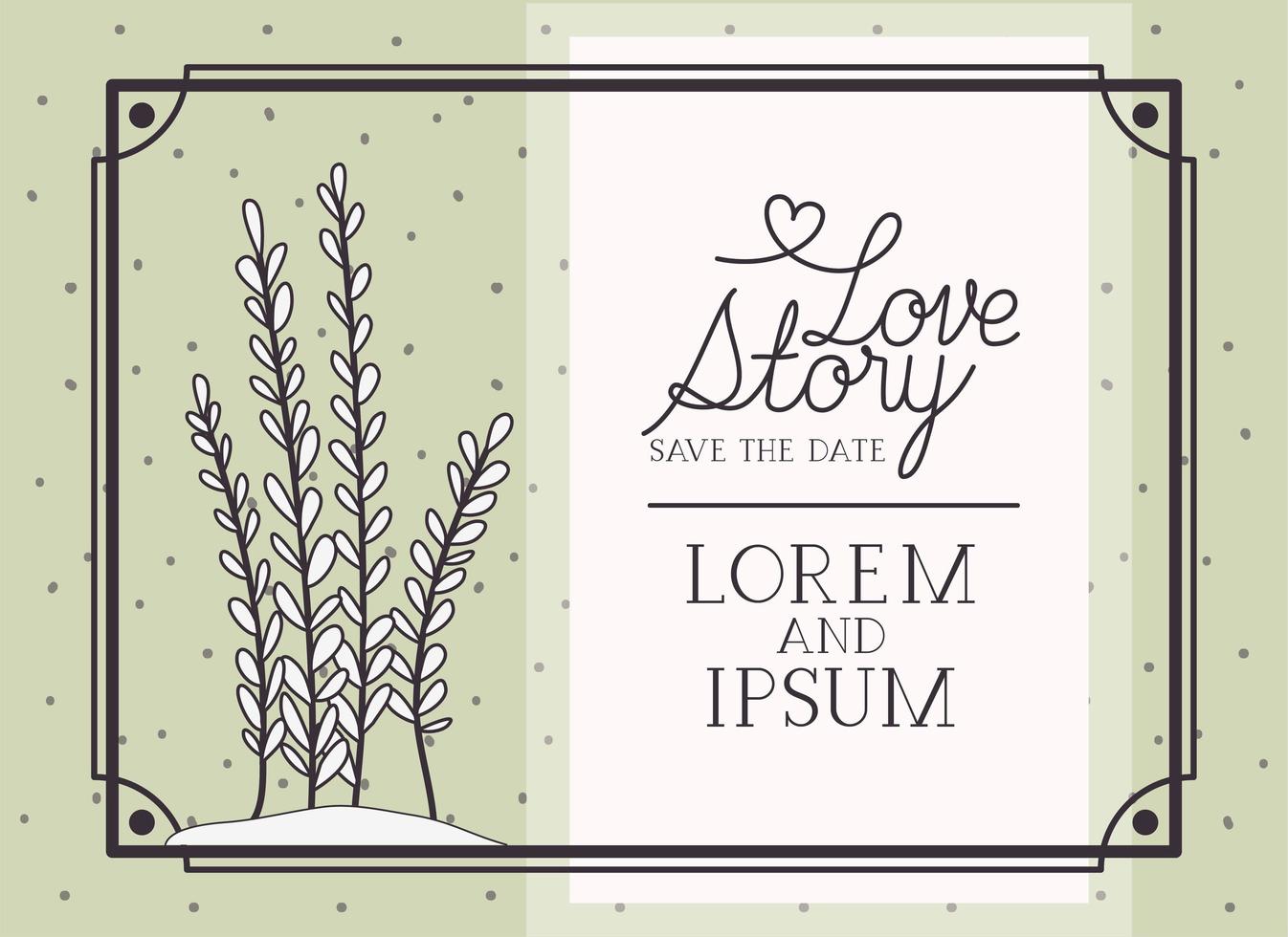 love card with algae marine plants scene vector
