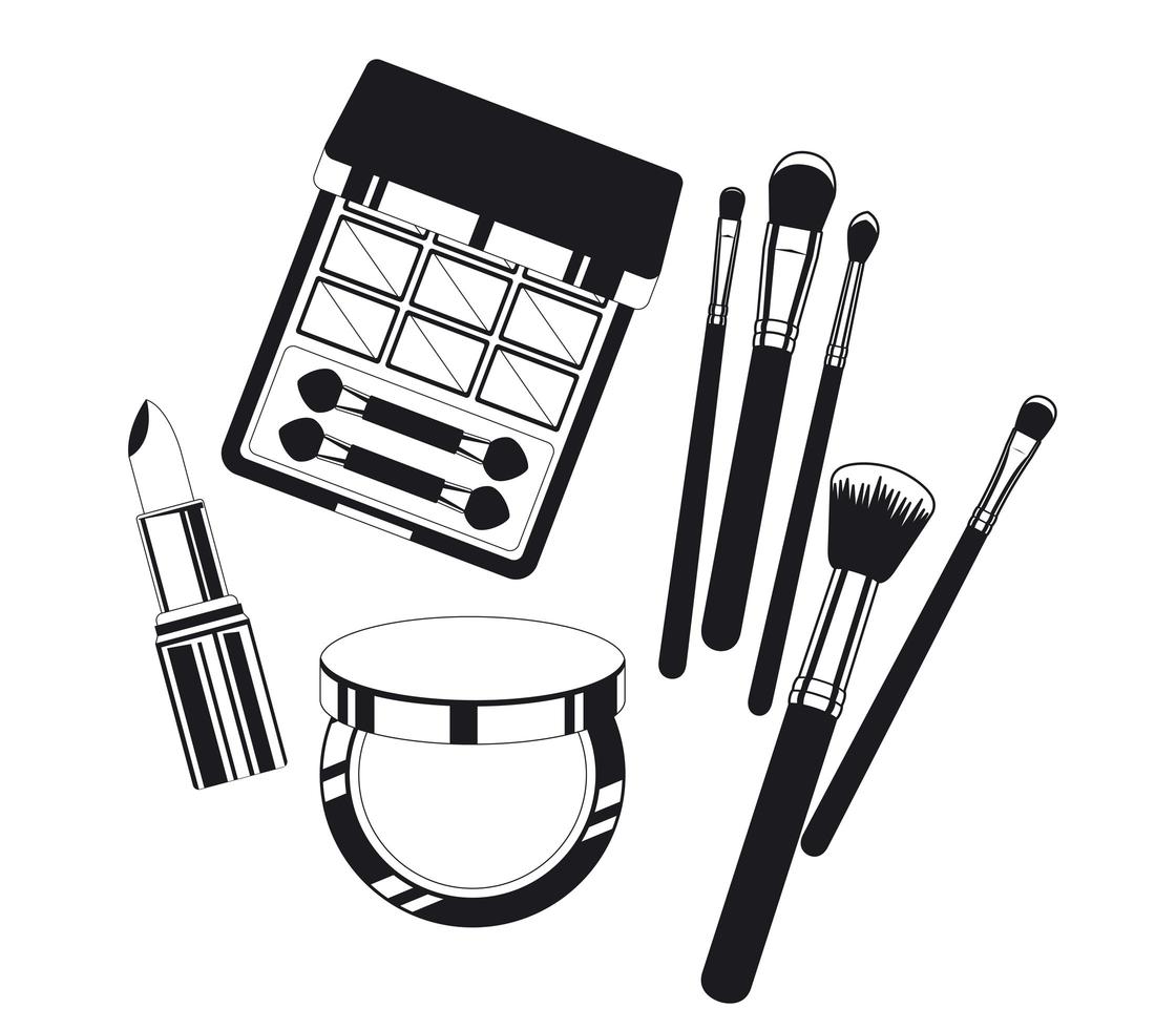 conjunto de productos de maquillaje vector