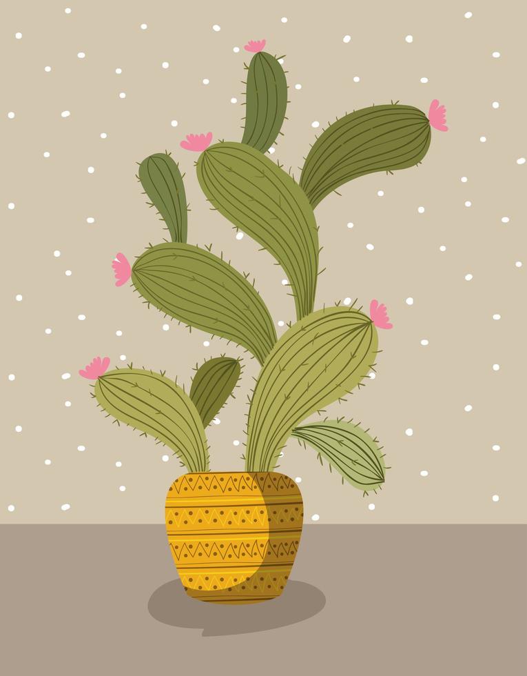 planta de la casa de cactus en maceta vector