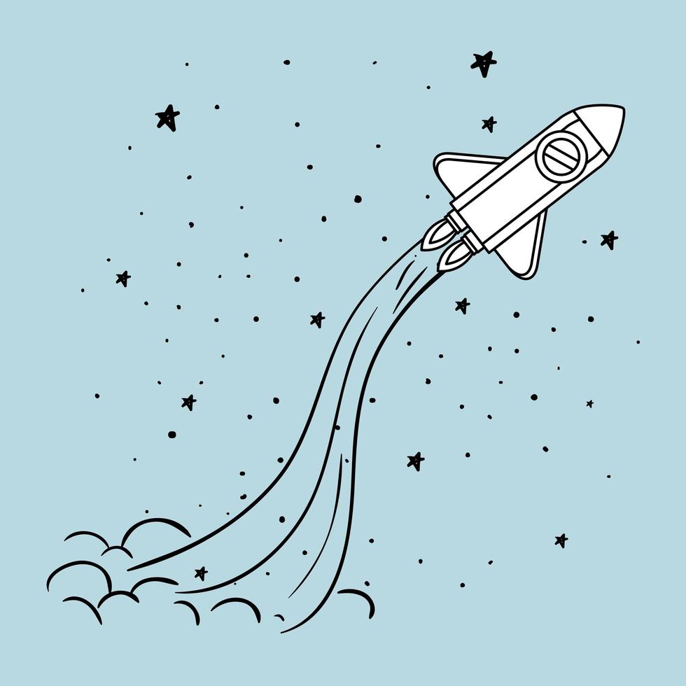 Rocket and stars design vector illustration