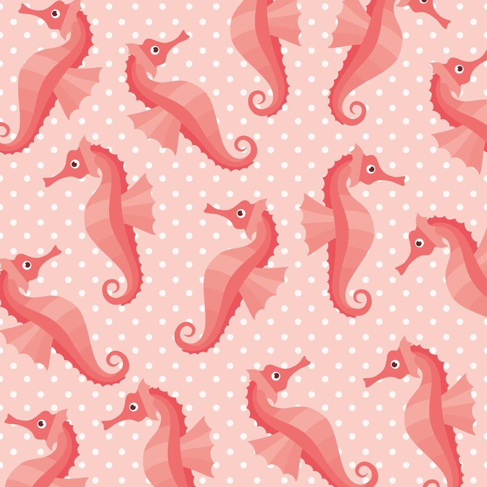 Seahorse pattern background vector