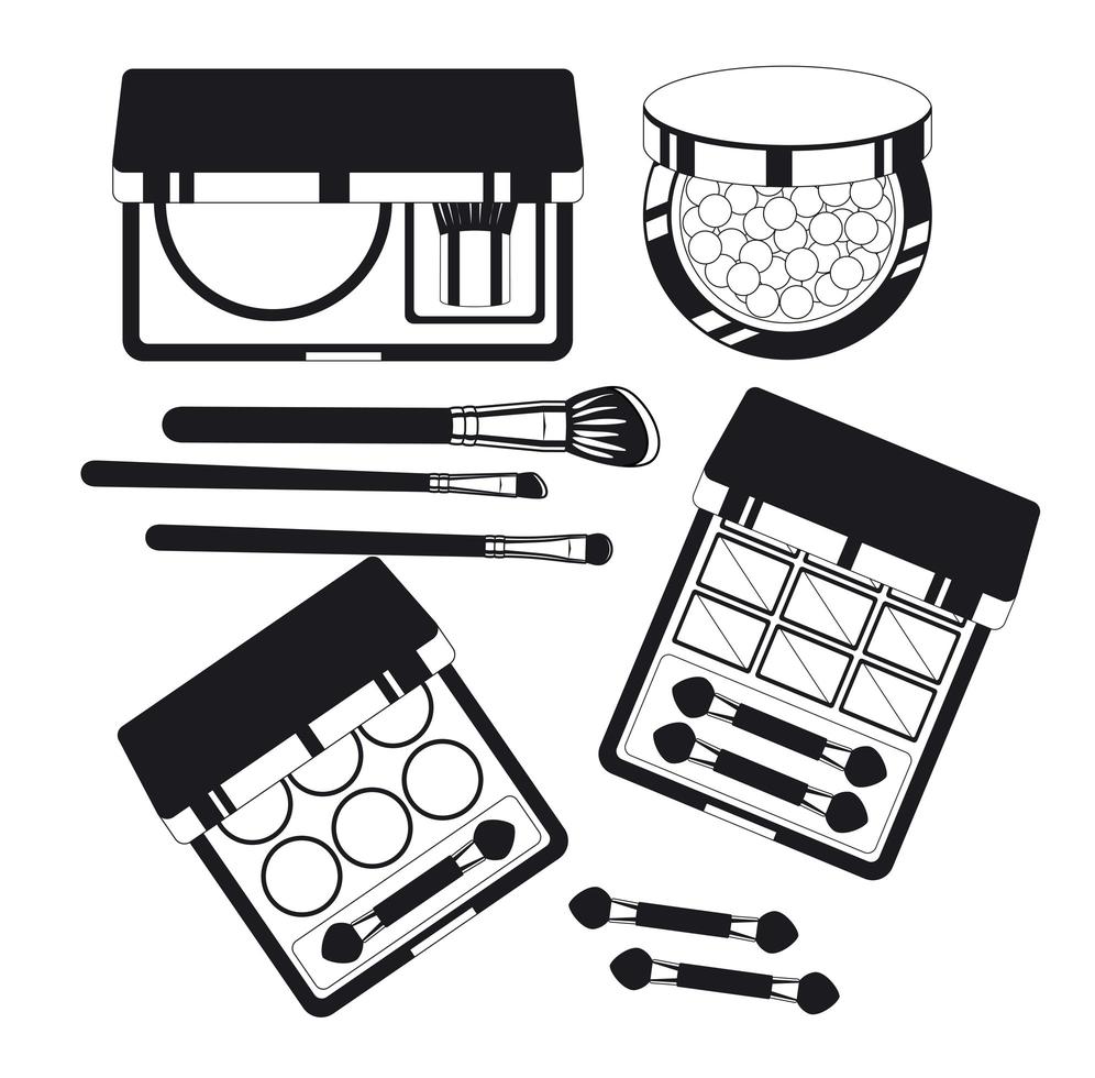 conjunto de productos de maquillaje vector