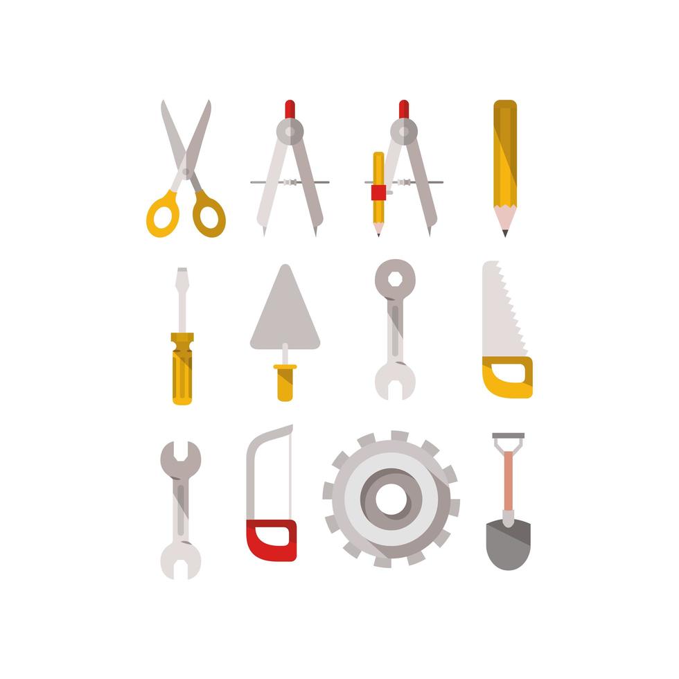 construction tools set items vector