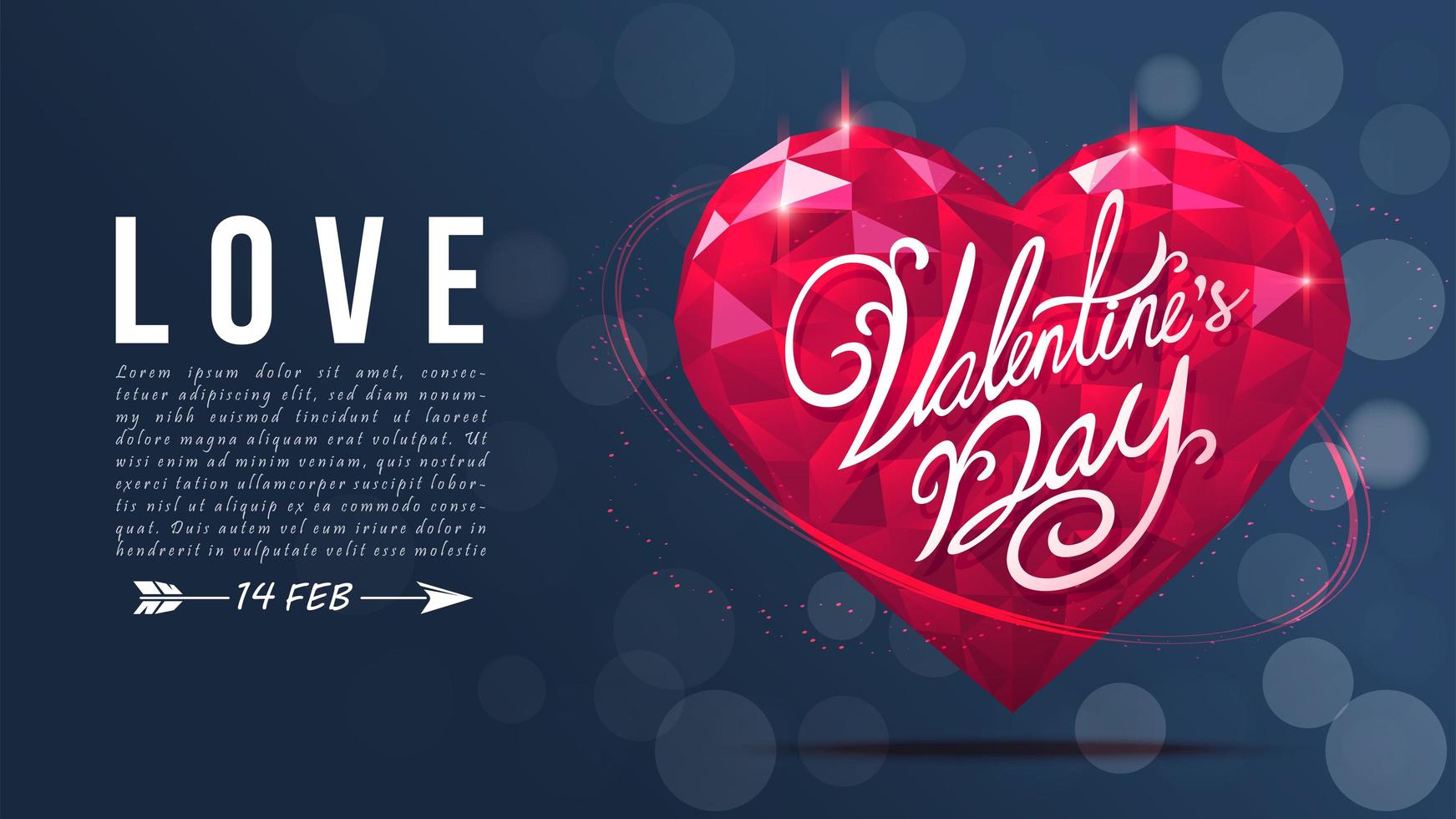 Happy Valentines Day typography poster vector