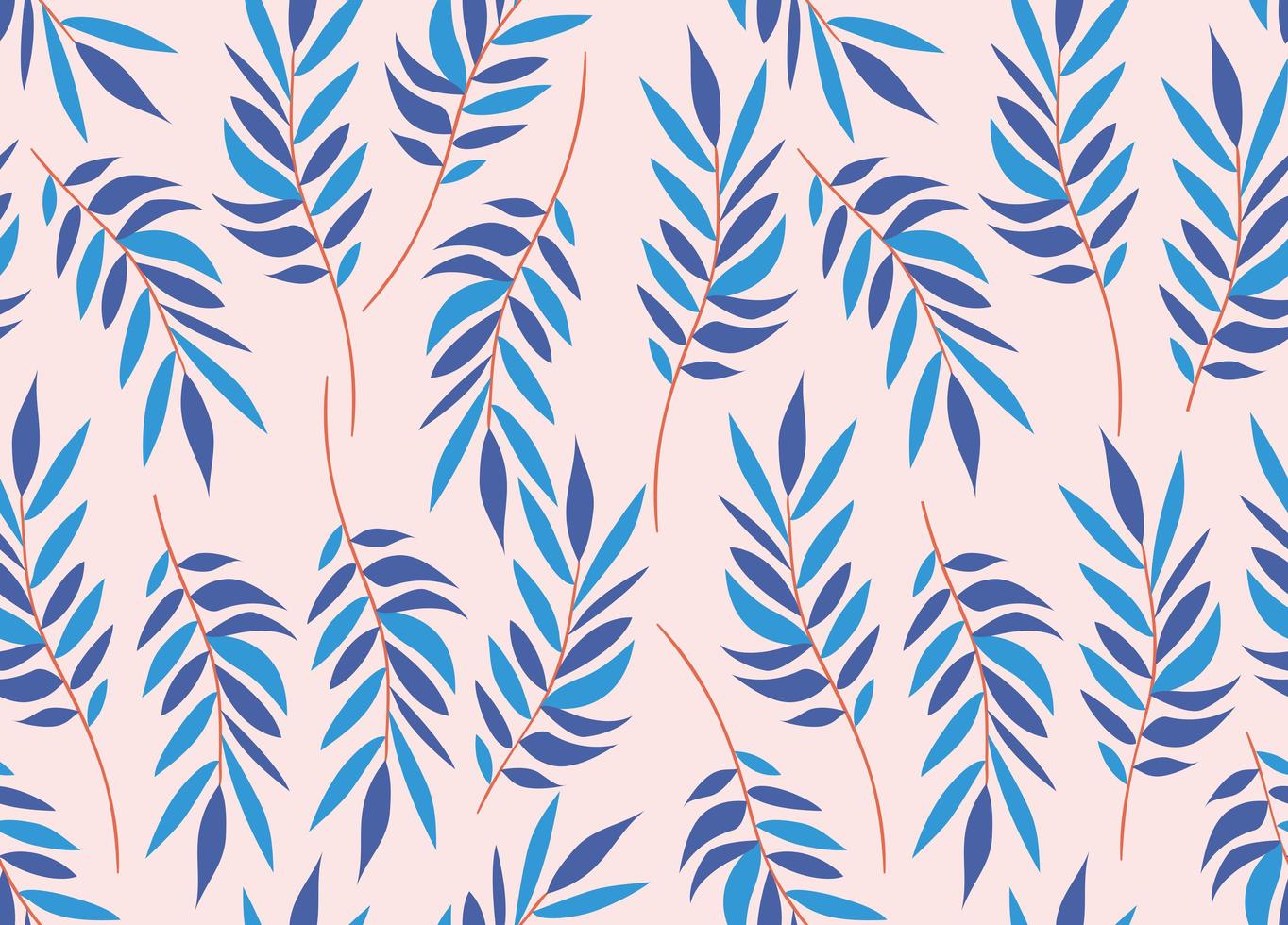 blue foliage seamless pattern background vector