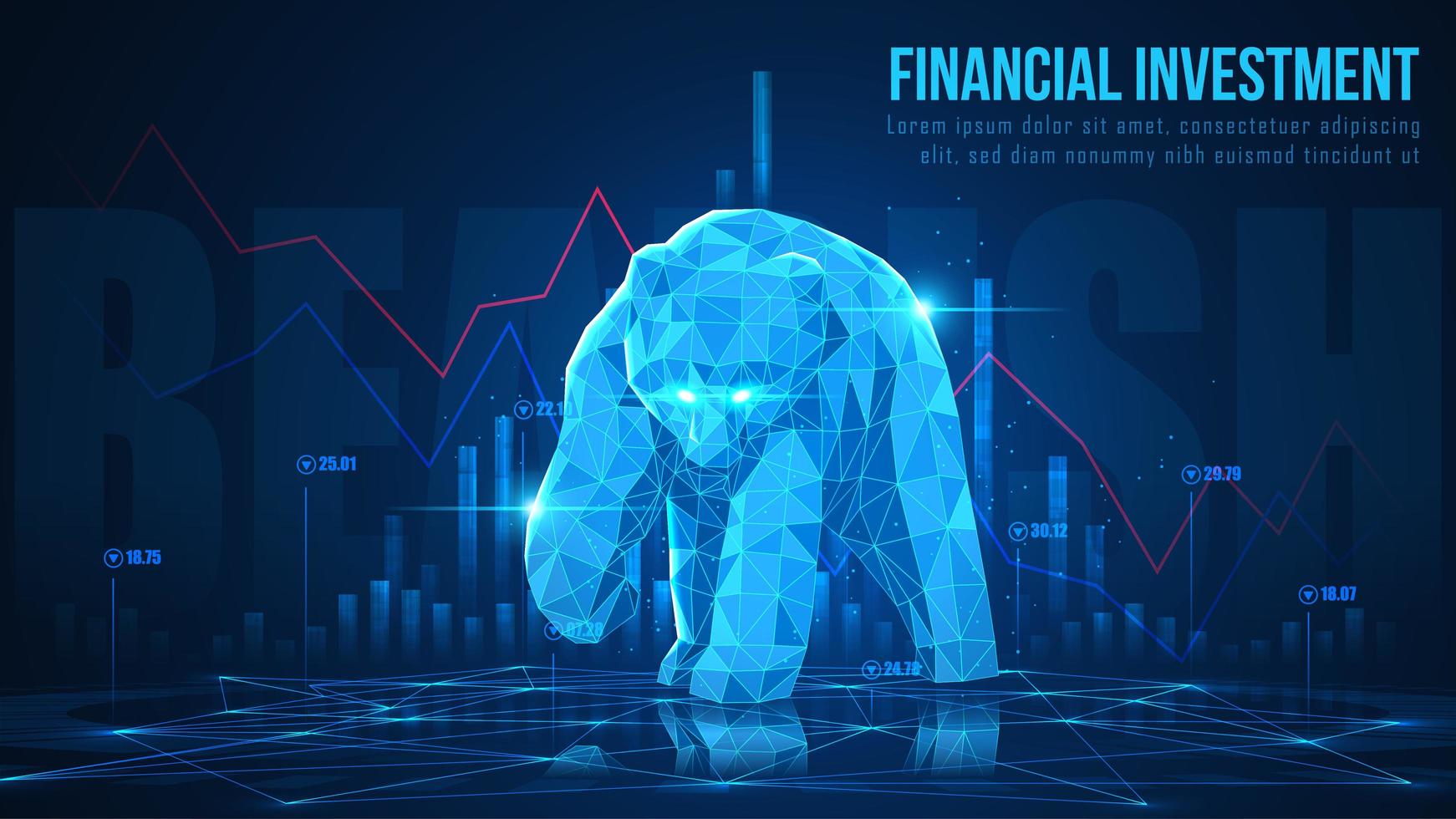 Concept art of bearish financial investment vector