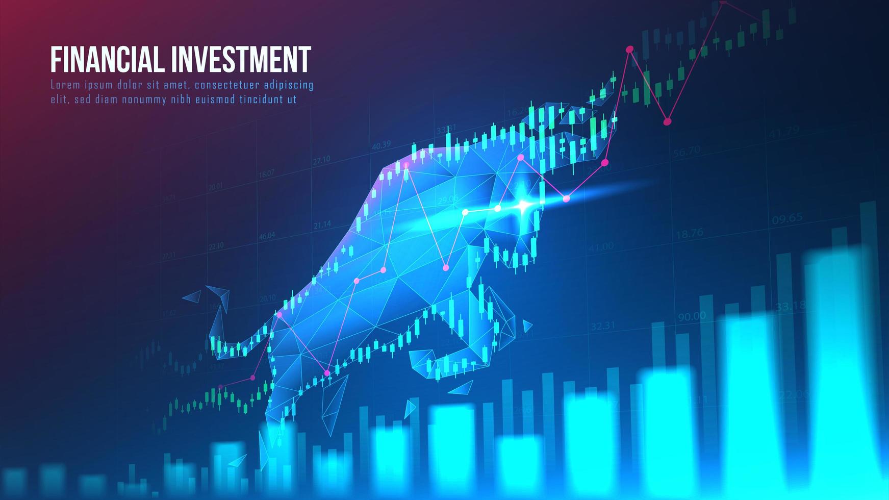 Concept art of bullish financial investment vector