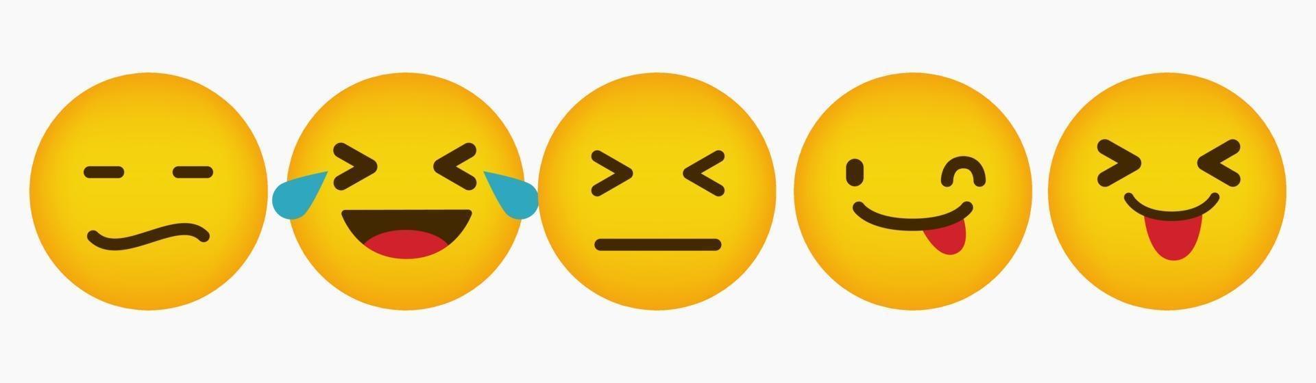 colección de reacción plana de diseño de emoticonos vector