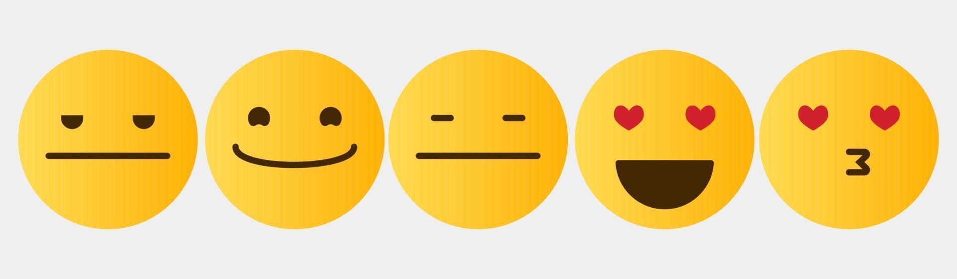 Colección de conjunto de reacción de diseño de emoticonos vector