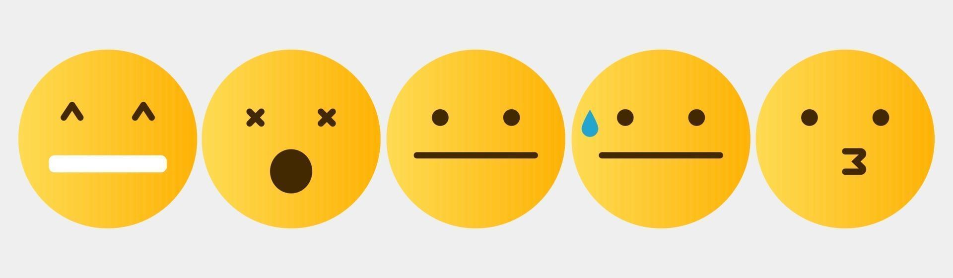 Reaction Design Set Emoticon Collection vector