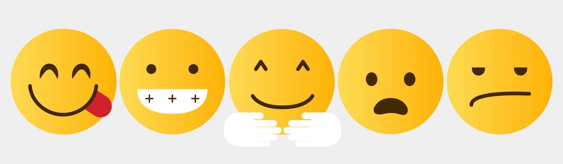 Design Reaction Emoticon Set Collection vector