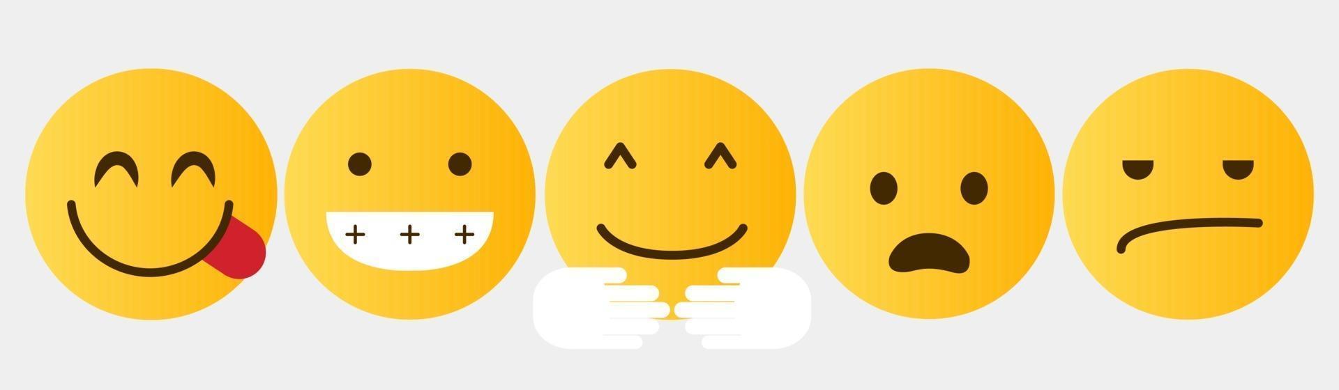 colección de emoticonos de reacción de diseño vector