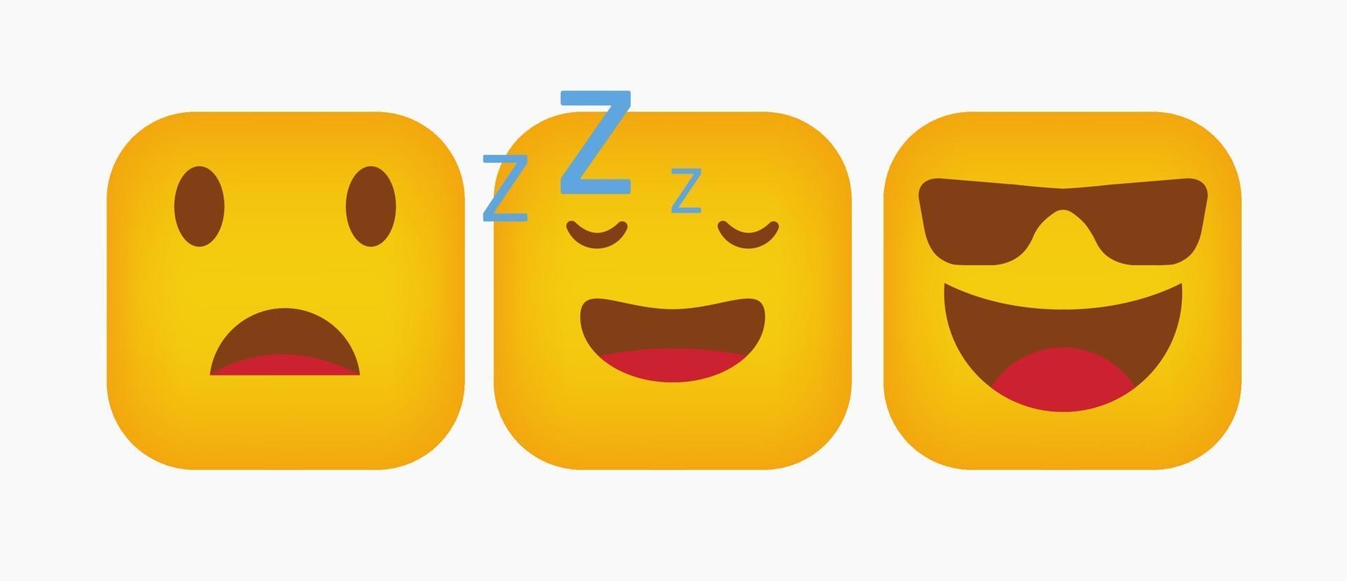 Download Set Reaction Square Design Emoticon - Vector 2075216 Vector Art at Vecteezy