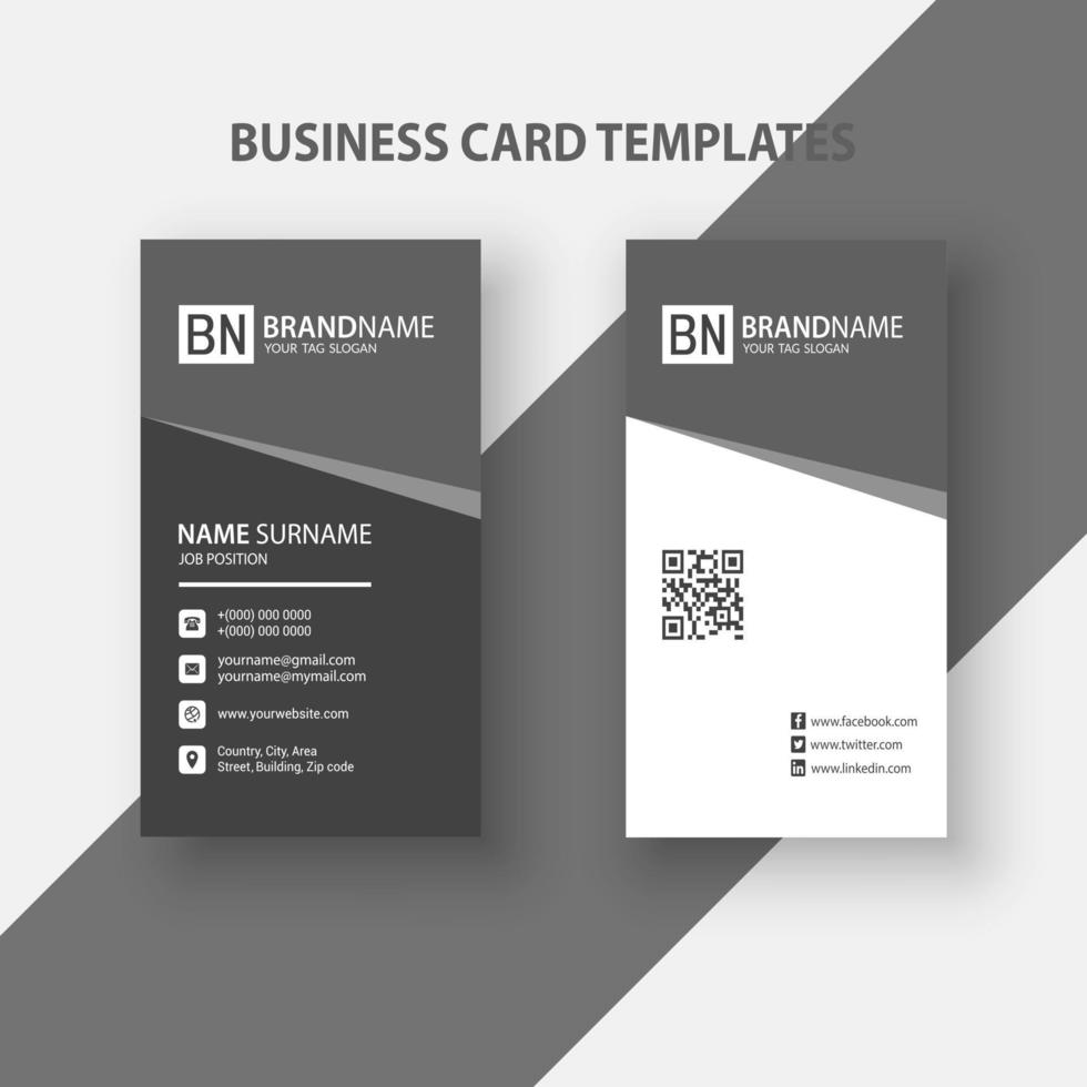 Modern Vertical Business Card Template. Stationery Design, Flat Design, Print Template, Vector illustration.