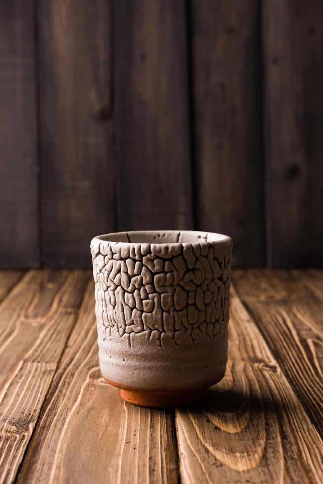 Small gray ceramic pot photo