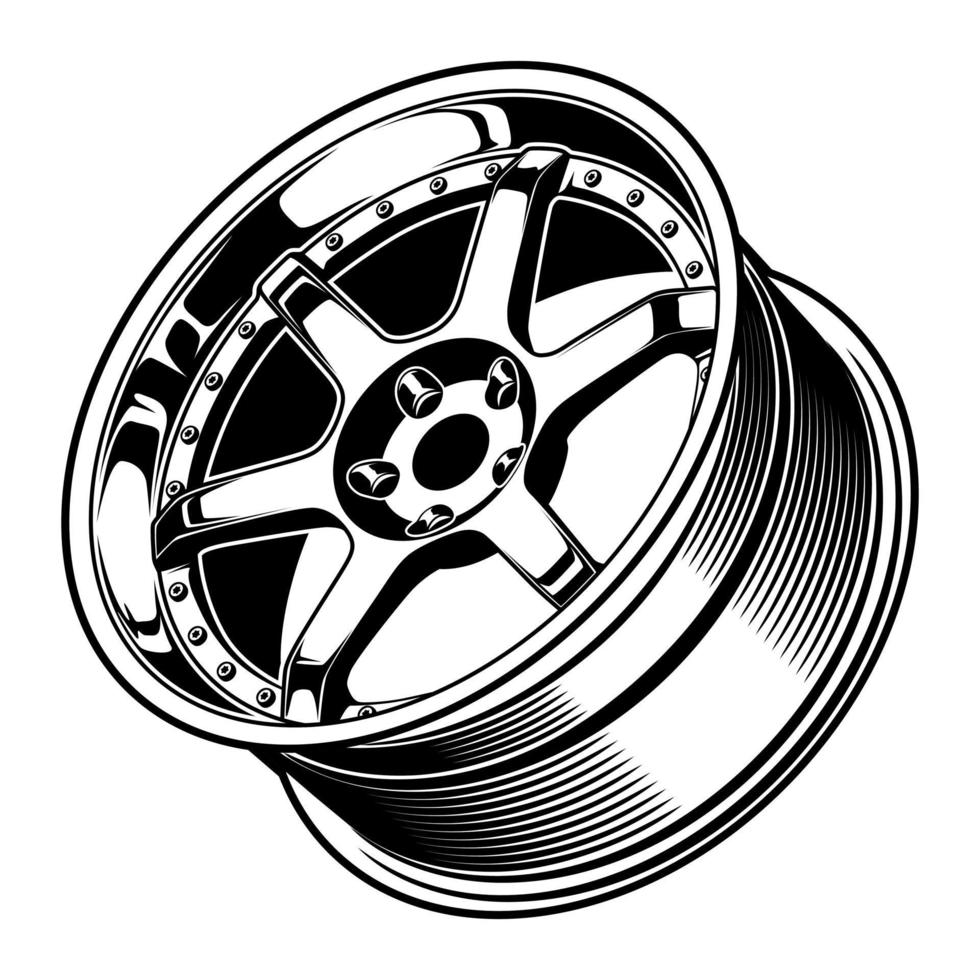 car wheel illustration for conceptual design vector