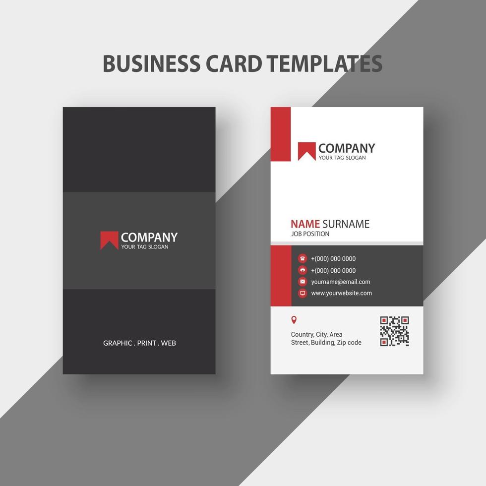 Modern Vertical Business Card Template. Stationery Design, Flat Design, Print Template, Vector illustration.